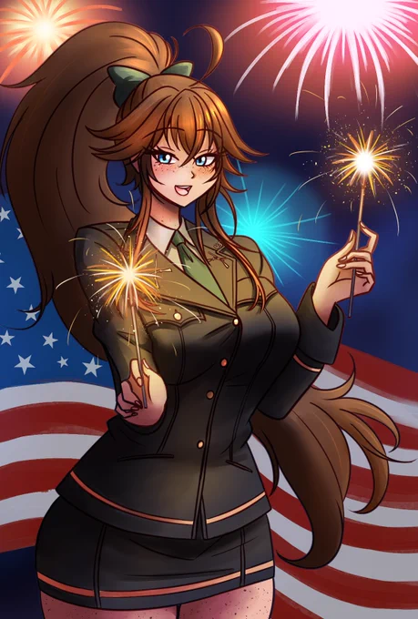 I love drawing my oc celebrating the 4th of July and can't wait to show you all I made this year on Saturday. Enjoy the past years drawings until then.