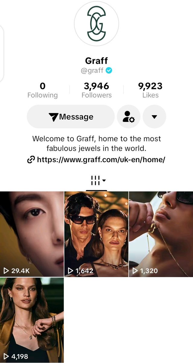 jkpopbase's tweet photo. So, Graff's official TikTok account was created just a few days (2weeks)ago, and this is only its fourth video promoting the Jungkook × Graff campaign 👀. https://t.co/V3KVUoz2Po