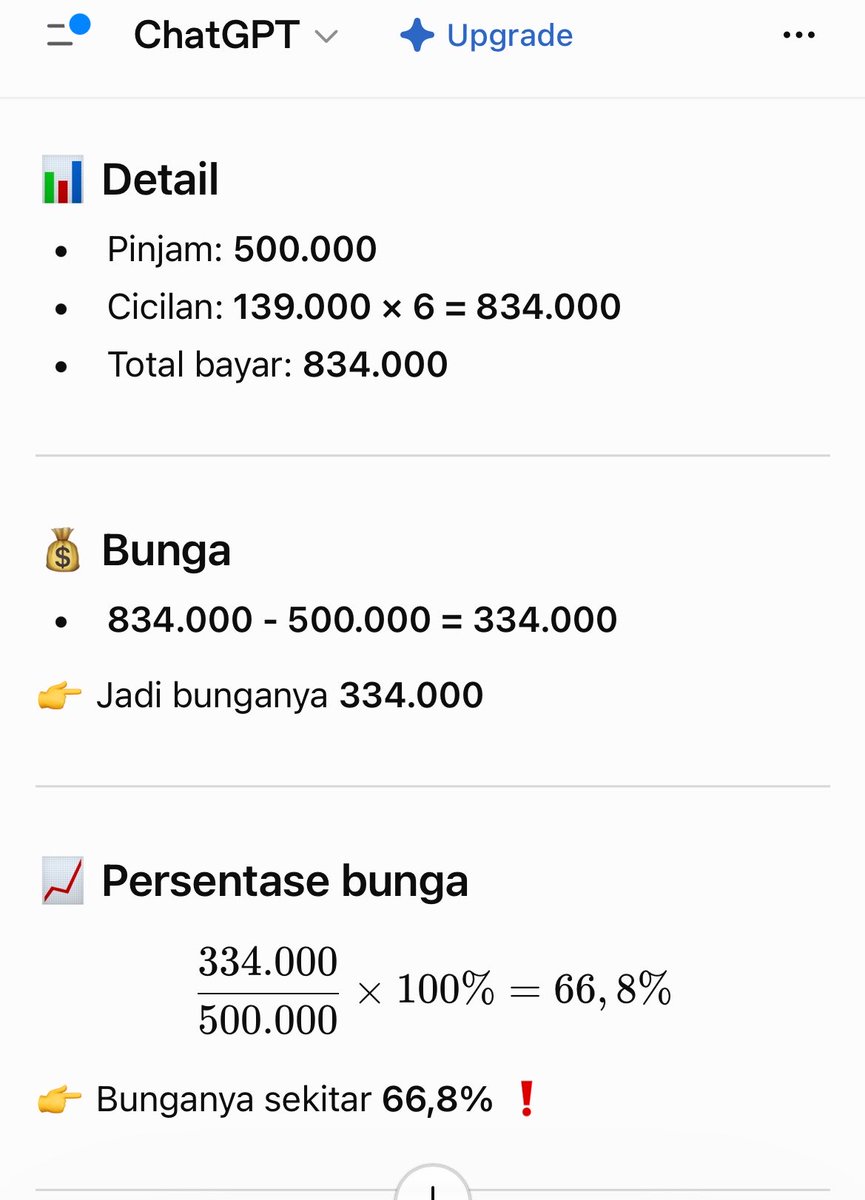 cadebtfreesoon's tweet photo. total bunga 66,8% wkwk alias 0,37% sehari, melebihi aturan ojk. amit amit ya Allah jangan sampai kepingin make si a word ini. https://t.co/yZvwzaRD1v