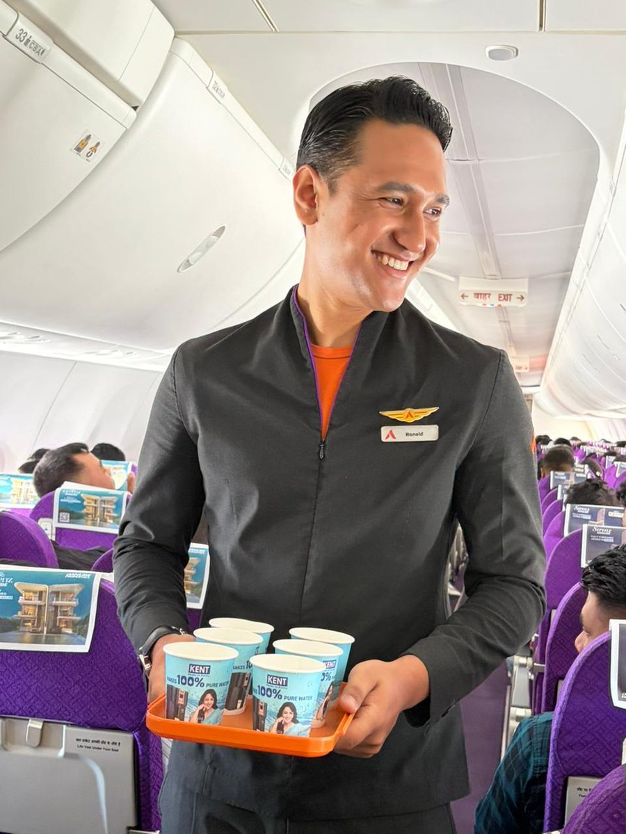 Atin_OOH's tweet photo. What if every cup at 35,000 ft could tell a brand story?
Proud to launch @KentROSystems's first-ever Cup Branding campaign onboard Akasa Air. Every sip becomes a brand interaction, creating meaningful visibility and lasting recall throughout the journey. 
#AkasaAir #Kent #AtinOOH https://t.co/RMhiYkD0gV