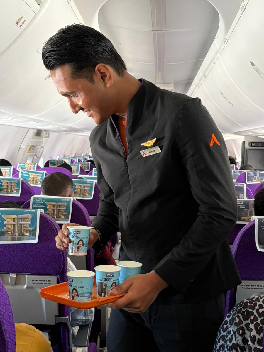 Atin_OOH's tweet photo. What if every cup at 35,000 ft could tell a brand story?
Proud to launch @KentROSystems's first-ever Cup Branding campaign onboard Akasa Air. Every sip becomes a brand interaction, creating meaningful visibility and lasting recall throughout the journey. 
#AkasaAir #Kent #AtinOOH https://t.co/RMhiYkD0gV