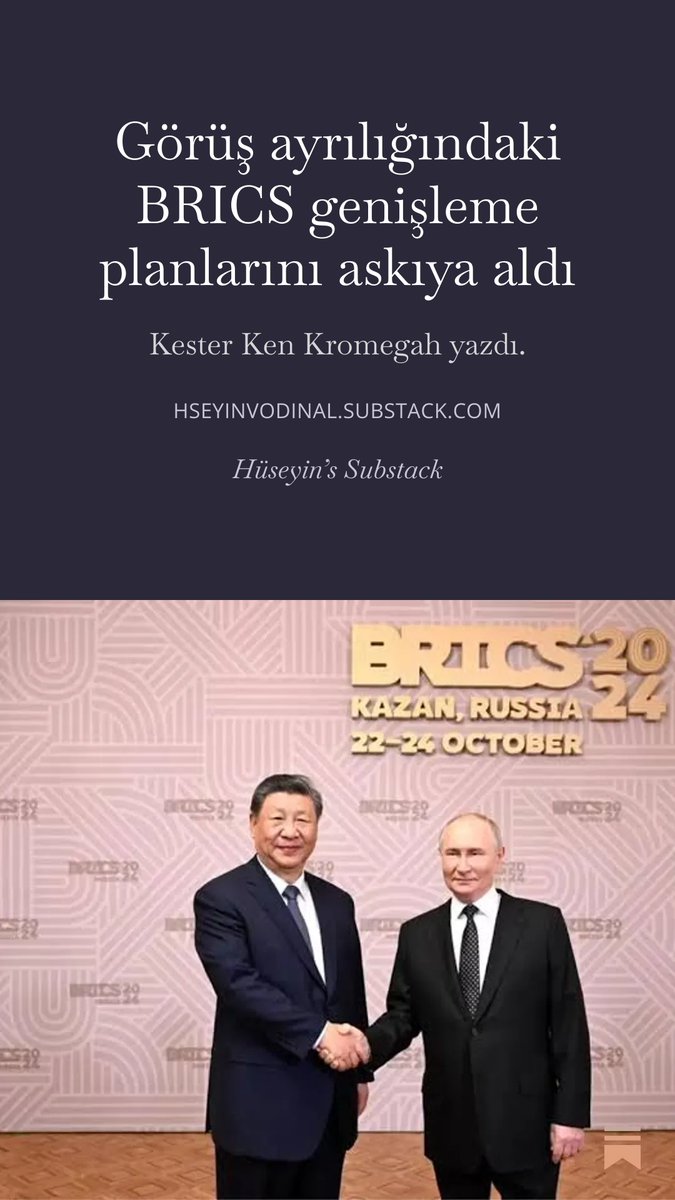 HVodinali's tweet photo. 2024 yılında Rusya’nın başkanlığı döneminde BRICS üye sayısı beşten ona çıktı. Bununla birlikte, ‘üyelik hamlesi’nin mevcut çerçeve içinde yönetilmesi gereken bir engel olduğu ortaya çıktı.
https://t.co/oS20hkpOXA https://t.co/UcgYCZZFmk