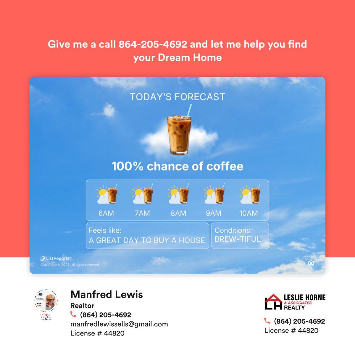 manfredlewis's tweet photo. Coffee just has a way of making everything feel a little more possible House hunting and a good cup of coffee are both better when you take your time and enjoy the process. Here’s to finding a home that’s just your cup of coffee. #thehelpfulagent #houseexpert #a070126 #realestate https://t.co/DwtZLFqTID