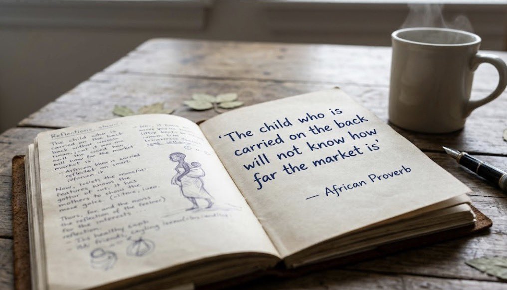 ceedzinies's tweet photo. Proverbs are the most underrated form of writing alive, and almost nobody treats them as a discipline anymore.

I have spent months writing daily content around African proverbs and forgotten history, and the thing that changed for me is realising a good proverb does more work in seven words than most threads do in seven hundred. 

"The child who is carried on the back will not know how far the market is" says everything about protection, ignorance, and consequence in one breath. No thread explaining generational wealth gaps does that as cleanly.

Most people skip proverbs because they sound old, like something your grandfather says before scolding you. That is exactly the mistake. 

A proverb survived because it compressed an entire argument into something a child could memorise and an adult could still be humbled by decades later. 

That is not outdated, that is the most efficient information format humans have ever invented, older than writing itself in most oral traditions.

What changed for me is I stopped treating them as decoration for a caption and started treating them as the actual argument. 

Once you build a post around a proverb instead of bolting one on at the end, the whole thing gets tighter, because the proverb forces you to earn its meaning instead of just quoting it.

I write for @RallyOnChain campaigns now, and the same discipline applies there too. 

Say the true thing in the fewest words that still land. A proverb taught me that before any campaign brief did.