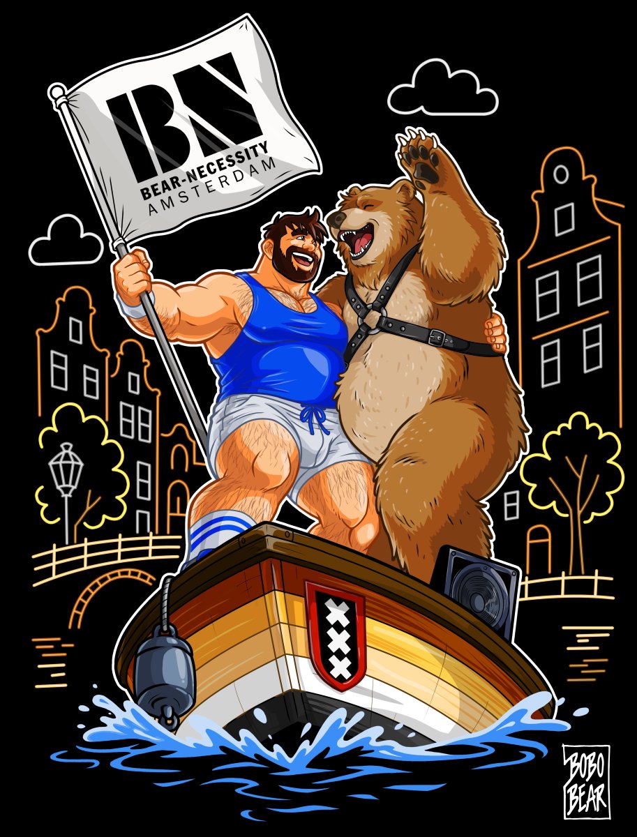 bobobearart's tweet photo. I have been working on this new design for @bear_necessity_ams 
T-shirts will be sold exclusively at the next Bear Necessity parties and I am going to be in Amsterdam for the Rainbow Market on July 25th!
See you there!
XXLove BOBO BEAR 🐻❤️🐻

#bobobear #bearpride #amsterdampride https://t.co/oGD3UGitIH