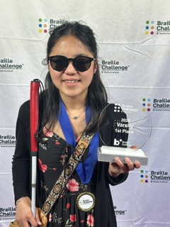 acbnational's tweet photo. Congratulations to ACB scholarship recipient EmmaGrace Olech on taking FIRST PLACE in the varsity division at the 2026 Braille Challenge, organized by the @BrailleInst! Read more about the winners: https://t.co/IQz06Ntg8e https://t.co/Lq4bbxoGpH
