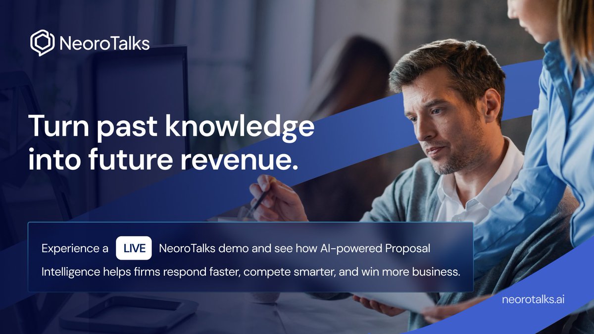 NeoroTalks's tweet photo. Winning proposals start with trusted knowledge. 

@NeoroTalks  transforms past RFPs into AI-powered Proposal Intelligence for faster responses, greater consistency, and higher win rates.

#NeoroTalks #Talksandtalks #ProposalIntelligence #EnterpriseAI #RFPAutomation https://t.co/30dKlMvF6T