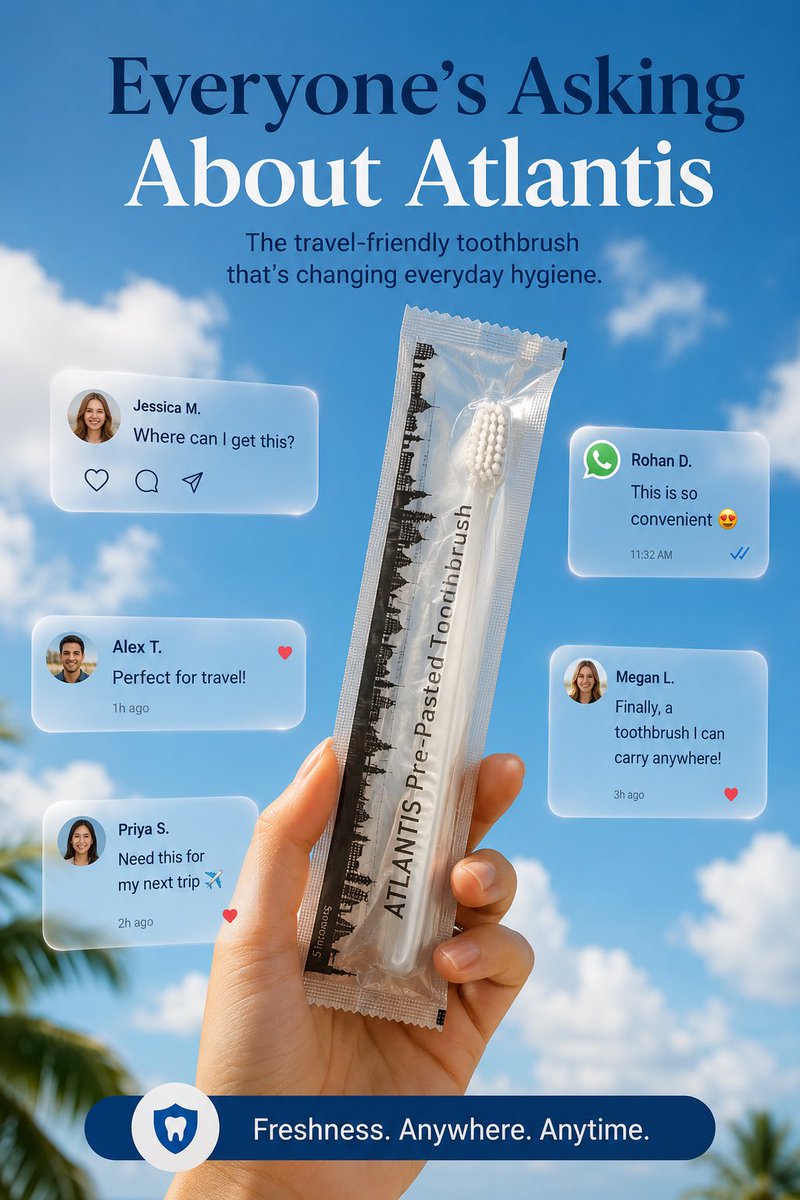 atlantis_rbv's tweet photo. “Where can I get this?”
“Perfect for travel!”
“Need this for my next trip ✈️”
“This is so convenient 😍”
That’s not our marketing. That’s just what people are saying. 🗣️
Atlantis — Freshness. Anywhere. Anytime.
#Atlantis #CustomerLove #TravelEssentials #OralCare #InstantFresh https://t.co/DEIxSfnNqR