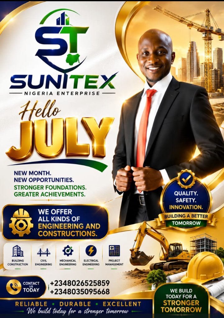 Suntexnigent's tweet photo. Welcome to a brand-new month! 🌿🧱!

Whether it’s a modern interior redesign or a stunning exterior upgrade, your dream environment is just a message away. What space are we transforming for you this month?

 SUNTEX NIGERIA ENTERPRISES REDEFINED🧰👷🏿‍♂️ https://t.co/4vhpjOPm8j
