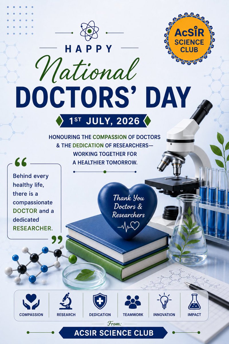 acsir41390's tweet photo. 🩺🔬 Celebrating the healers and innovators who dedicate their lives to improving health and advancing science.
Happy National Doctors’ Day! #doctor #healingjourney #saviours #lifelessons https://t.co/dPnUKMSDXW