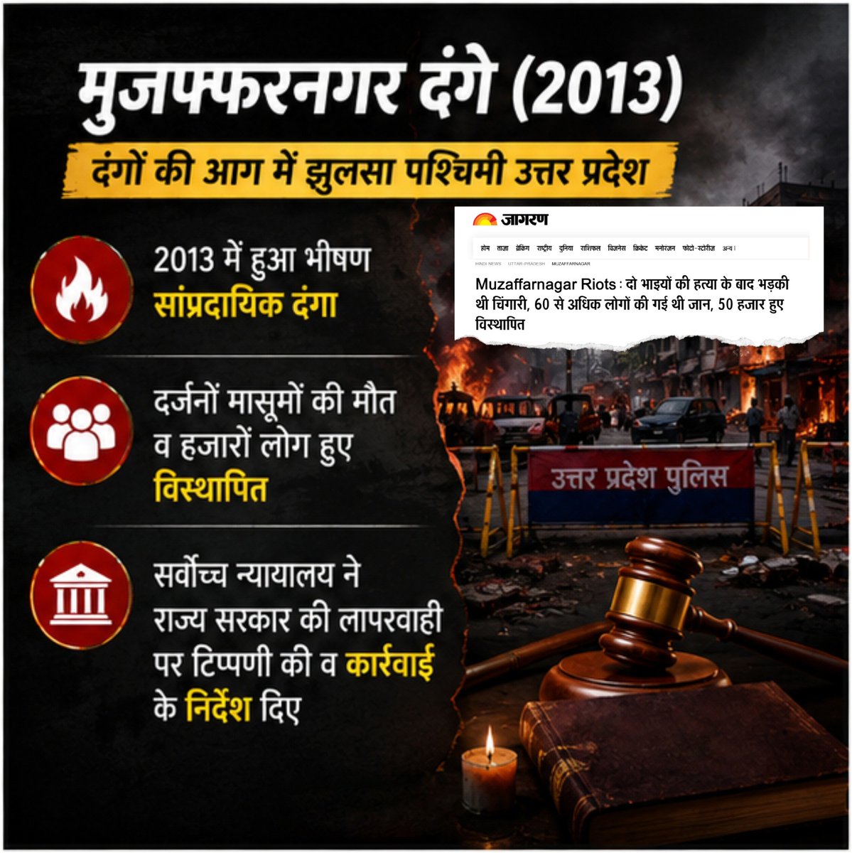 BJP4UP's tweet photo. जनता को आज भी याद हैं सपा काल के...

घोटालों के दाग, दंगों की आग और गुंडाराज का काला इतिहास

#सपा_मतलब_अराजकता