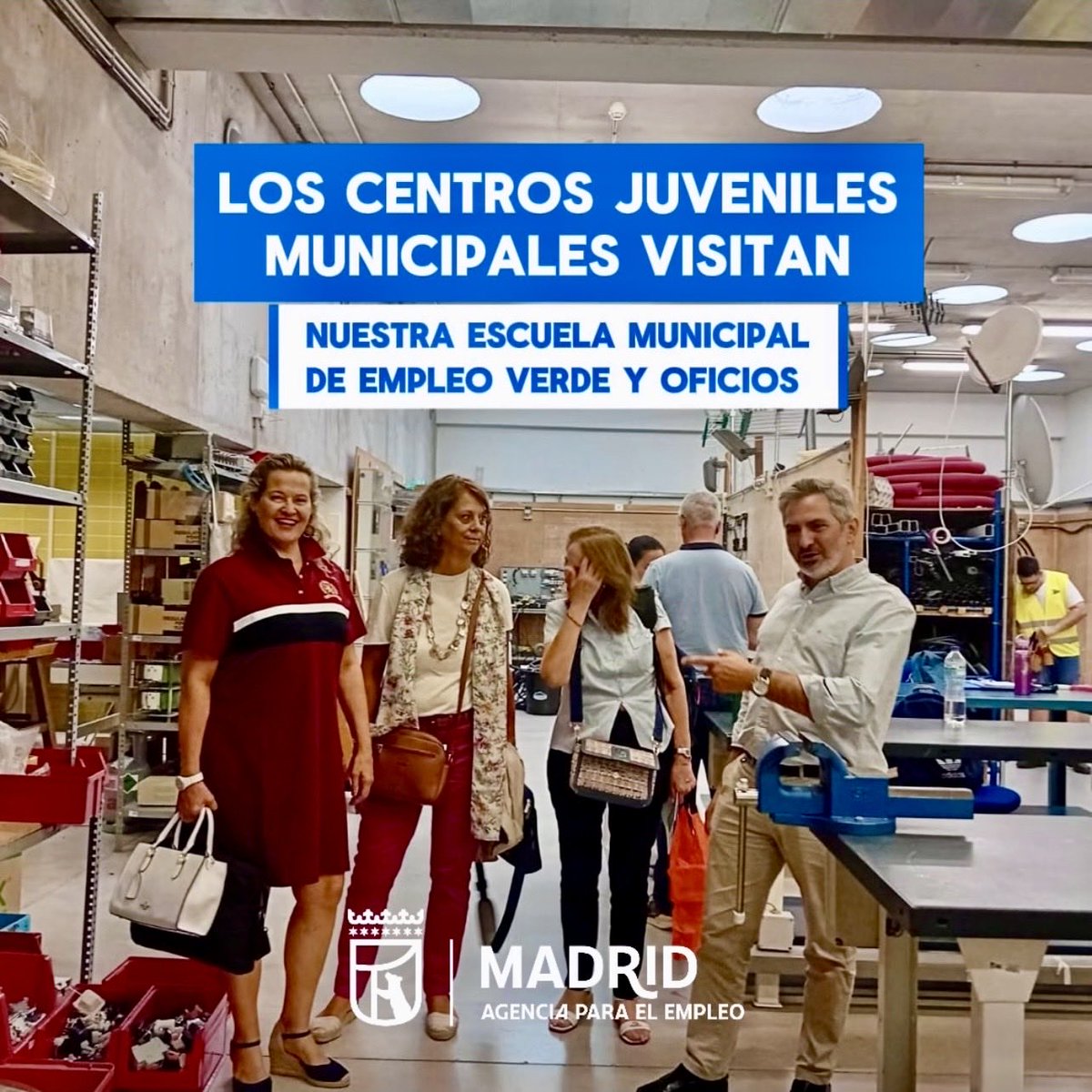 aempleomadrid's tweet photo. 🚀 Impulsamos el 𝐭𝐚𝐥𝐞𝐧𝐭𝐨 𝐣𝐨𝐯𝐞𝐧 mediante 𝐟𝐨𝐫𝐦𝐚𝐜𝐢𝐨́𝐧 𝐠𝐫𝐚𝐭𝐮𝐢𝐭𝐚 y 𝐚𝐝𝐚𝐩𝐭𝐚𝐝𝐚 a las 𝐧𝐞𝐜𝐞𝐬𝐢𝐝𝐚𝐝𝐞𝐬 de las 𝐞𝐦𝐩𝐫𝐞𝐬𝐚𝐬.

👥Con la 𝐯𝐢𝐬𝐢𝐭𝐚 de los responsables de los 𝐂𝐞𝐧𝐭𝐫𝐨𝐬 𝐉𝐮𝐯𝐞𝐧𝐢𝐥𝐞𝐬 𝐌𝐮𝐧𝐢𝐜𝐢𝐩𝐚𝐥𝐞𝐬 @MadridJuventud a nuestra 𝐄𝐬𝐜𝐮𝐞𝐥𝐚 𝐌𝐮𝐧𝐢𝐜𝐢𝐩𝐚𝐥 𝐝𝐞 𝐄𝐦𝐩𝐥𝐞𝐨 𝐕𝐞𝐫𝐝𝐞 𝐲 𝐎𝐟𝐢𝐜𝐢𝐨𝐬 @em_oficios reforzamos la 𝐜𝐨𝐥𝐚𝐛𝐨𝐫𝐚𝐜𝐢𝐨́𝐧 para acercar a los 𝐣𝐨́𝐯𝐞𝐧𝐞𝐬 las 𝐨𝐩𝐨𝐫𝐭𝐮𝐧𝐢𝐝𝐚𝐝𝐞𝐬 de 𝐟𝐨𝐫𝐦𝐚𝐜𝐢𝐨́𝐧 y 𝐞𝐦𝐩𝐥𝐞𝐨 que ofrece la 𝐀𝐠𝐞𝐧𝐜𝐢𝐚 𝐩𝐚𝐫𝐚 𝐞𝐥 𝐄𝐦𝐩𝐥𝐞𝐨 del 𝐀𝐲𝐮𝐧𝐭𝐚𝐦𝐢𝐞𝐧𝐭𝐨 𝐝𝐞 𝐌𝐚𝐝𝐫𝐢𝐝. @MADRID 

❇️Durante la visita, nuestro gerente, 𝐏𝐞𝐩𝐞 𝐀𝐧𝐢𝐨𝐫𝐭𝐞 @AniortePepe , mostró las 𝐢𝐧𝐬𝐭𝐚𝐥𝐚𝐜𝐢𝐨𝐧𝐞𝐬 y las diferentes 𝐚𝐜𝐜𝐢𝐨𝐧𝐞𝐬 𝐟𝐨𝐫𝐦𝐚𝐭𝐢𝐯𝐚𝐬 que impartimos de manera 𝐠𝐫𝐚𝐭𝐮𝐢𝐭𝐚, diseñadas para responder a las 𝐧𝐞𝐜𝐞𝐬𝐢𝐝𝐚𝐝𝐞𝐬 reales del 𝐭𝐞𝐣𝐢𝐝𝐨 𝐞𝐦𝐩𝐫𝐞𝐬𝐚𝐫𝐢𝐚𝐥 y facilitar la 𝐢𝐧𝐬𝐞𝐫𝐜𝐢𝐨́𝐧 𝐥𝐚𝐛𝐨𝐫𝐚𝐥.

🟢El 𝐞𝐦𝐩𝐥𝐞𝐨 𝐣𝐮𝐯𝐞𝐧𝐢𝐥 es una prioridad en la 𝐄𝐬𝐭𝐫𝐚𝐭𝐞𝐠𝐢𝐚 𝐝𝐞 𝐄𝐦𝐩𝐥𝐞𝐨 𝐝𝐞 𝐥𝐚 𝐂𝐢𝐮𝐝𝐚𝐝 𝐝𝐞 𝐌𝐚𝐝𝐫𝐢𝐝 𝟐𝟎𝟐𝟒-𝟐𝟎𝟐𝟕, y la implicación de los 𝐂𝐞𝐧𝐭𝐫𝐨𝐬 𝐉𝐮𝐯𝐞𝐧𝐢𝐥𝐞𝐬 𝐌𝐮𝐧𝐢𝐜𝐢𝐩𝐚𝐥𝐞𝐬 es clave para que cada vez más 𝐣𝐨́𝐯𝐞𝐧𝐞𝐬 conozcan los 𝐫𝐞𝐜𝐮𝐫𝐬𝐨𝐬 y 𝐬𝐞𝐫𝐯𝐢𝐜𝐢𝐨𝐬 de la 𝐀𝐠𝐞𝐧𝐜𝐢𝐚 𝐩𝐚𝐫𝐚 𝐞𝐥 𝐄𝐦𝐩𝐥𝐞𝐨 que tienen a su disposición.

🌿La 𝐄𝐬𝐜𝐮𝐞𝐥𝐚 𝐌𝐮𝐧𝐢𝐜𝐢𝐩𝐚𝐥 𝐝𝐞 𝐄𝐦𝐩𝐥𝐞𝐨 𝐕𝐞𝐫𝐝𝐞 𝐲 𝐎𝐟𝐢𝐜𝐢𝐨𝐬 forma parte de la 𝐑𝐞𝐝 𝐝𝐞 𝐄𝐬𝐜𝐮𝐞𝐥𝐚𝐬 𝐌𝐮𝐧𝐢𝐜𝐢𝐩𝐚𝐥𝐞𝐬 de la 𝐀𝐠𝐞𝐧𝐜𝐢𝐚 𝐩𝐚𝐫𝐚 𝐞𝐥 𝐄𝐦𝐩𝐥𝐞𝐨, integrada también por:

-Escuela Municipal de 𝐇𝐨𝐬𝐭𝐞𝐥𝐞𝐫𝐢́𝐚 y 𝐀𝐥𝐢𝐦𝐞𝐧𝐭𝐚𝐜𝐢𝐨́𝐧. @EscMHosteleria 
-Escuela Municipal de 𝐂𝐮𝐢𝐝𝐚𝐝𝐨𝐬 @em_cuidados 
-Escuela Municipal de 𝐓𝐚𝐥𝐞𝐧𝐭𝐨 𝐃𝐢𝐠𝐢𝐭𝐚𝐥 (próximamente).

¿Quieres 𝐟𝐨𝐫𝐦𝐚𝐫𝐭𝐞 y dar el salto al mercado 𝐥𝐚𝐛𝐨𝐫𝐚𝐥?

👉Entra en 𝐬𝐚𝐥𝐭𝐚𝐞𝐦𝐩𝐥𝐞𝐨.𝐦𝐚𝐝𝐫𝐢𝐝.𝐞𝐬 y encuentra la oportunidad que estás buscando.

¡Te esperamos!🚀

.
.
.
#generandooportunidades #empleojuvenilmadrid #centrosjuvenilesmadrid #escuelasmunicipales #formaciongratuita