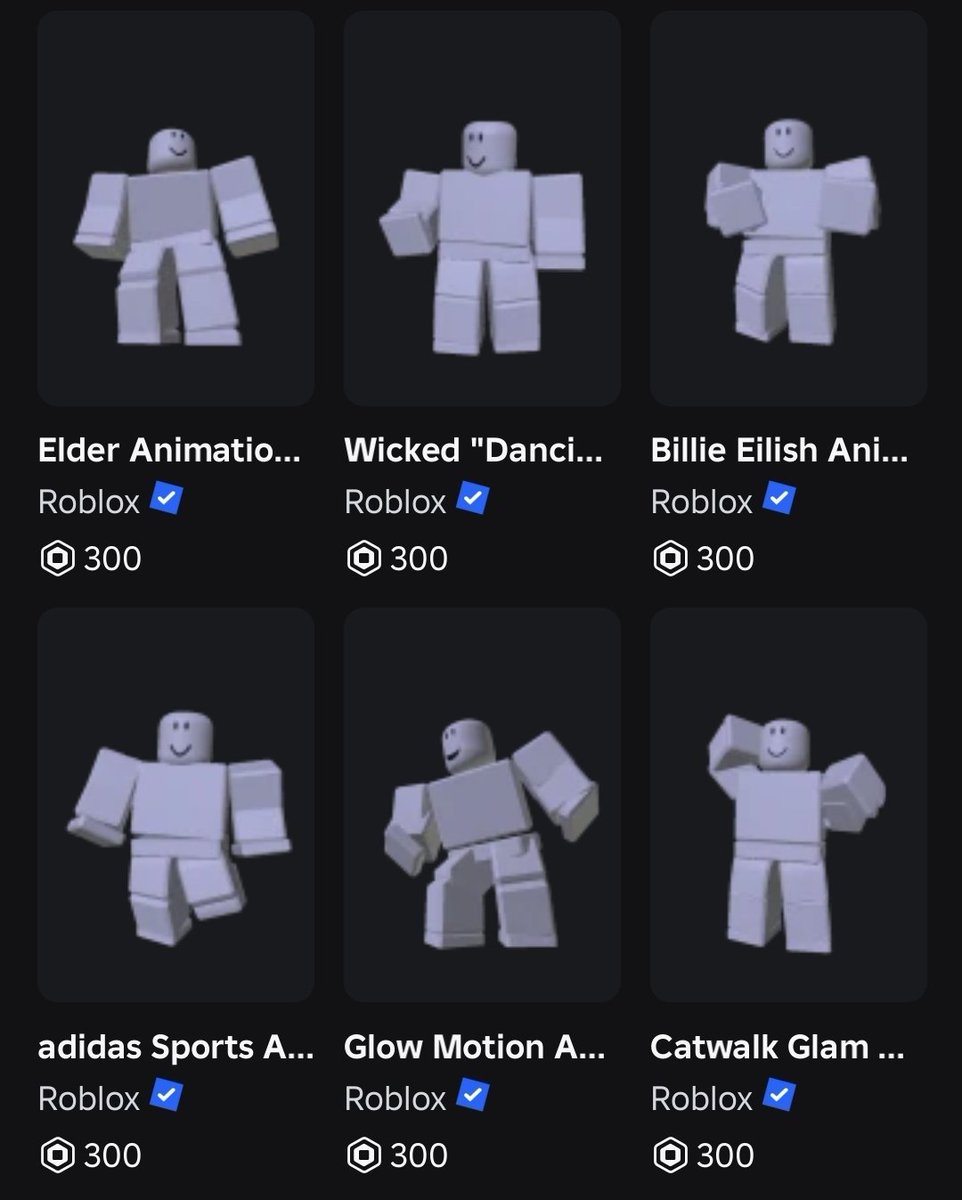 PenguinsJunks's tweet photo. Roblox makes the minimum price for all animation packs 300 robux https://t.co/i90jbazA5Q