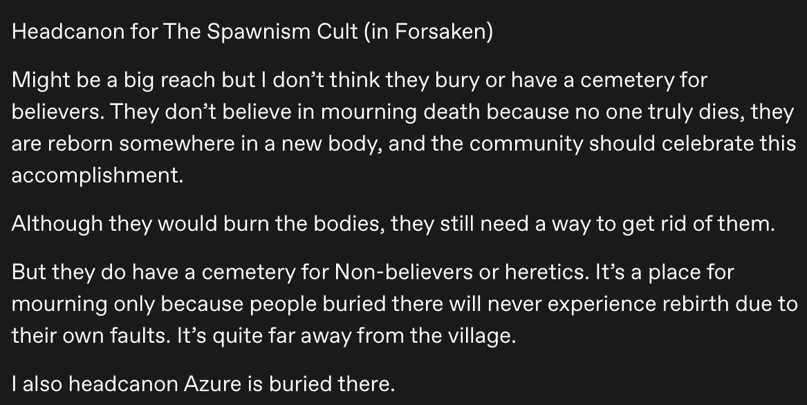 Maybemeidk29121's tweet photo. A headcanon for the cult ig 
Uhhhhh…  sure  I’ll  tag  it  #forsaken https://t.co/QpsTTmFliy