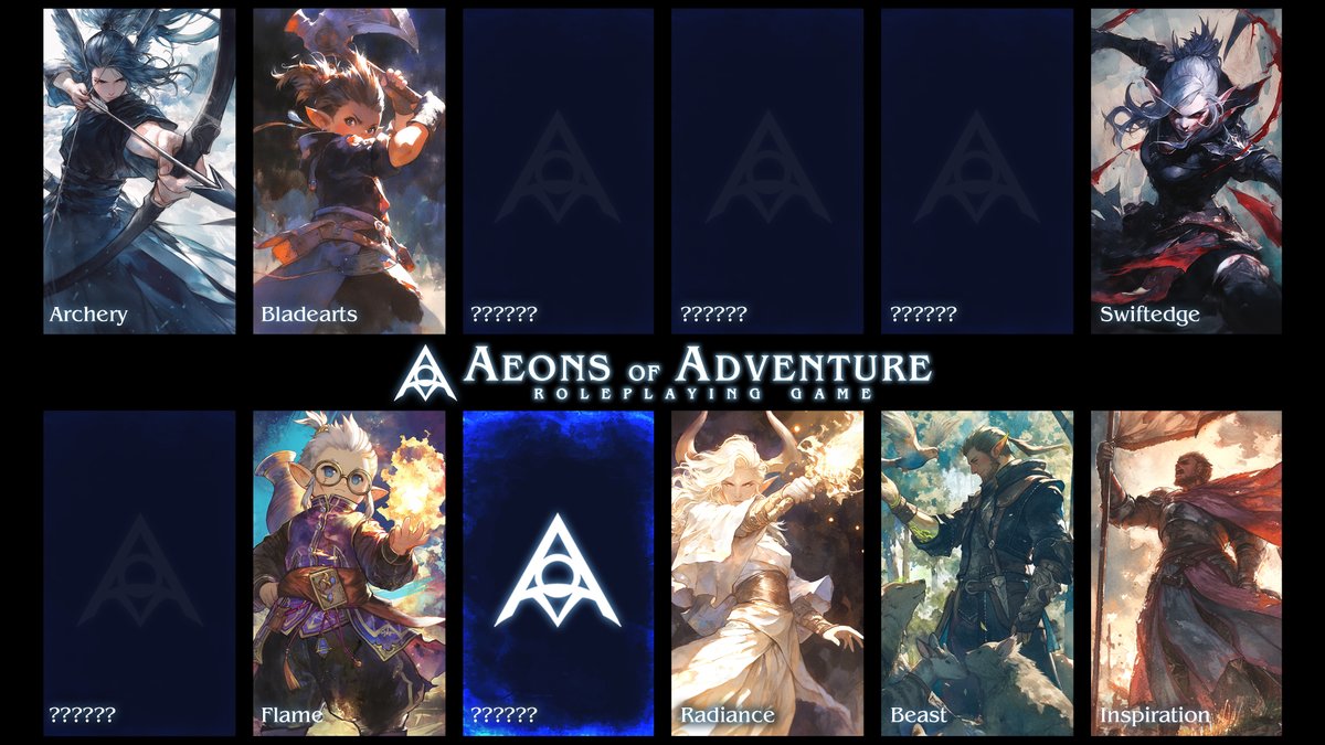 AoARPG's tweet photo. Another week, another mastery revealed!
With the SWIFTEDGE Mastery, we are at 7/12 Core Masteries for our upcoming #TTRPG, Aeons of Adventure so far!
Instead of a class system, you gain mastery over specific fields, creating your very own class.
#aeonsofadventure https://t.co/6TUUEKkGOJ