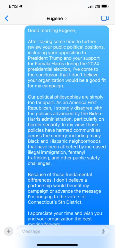 JonathanDeBar78's tweet photo. PRESS STATEMENT

FOR IMMEDIATE RELEASE

Jonathan De Barros: “My Principles Are Not for Sale.”

Today, I made what may be one of the easiest decisions of my campaign.

I declined an opportunity that could have brought as much as $250,000 into my congressional campaign because I refuse to compromise my America First principles for political money.

Based on the information presented to me, the organization seeking to become involved with my campaign has been associated with political efforts that opposed President Donald J. Trump and supported candidates whose vision for America I fundamentally reject. My campaign is built on the America First movement, and I will not accept support that conflicts with those values.

I didn’t get into this race to become another politician willing to say one thing on the campaign trail and do another behind closed doors. I got into this race because the people of Connecticut’s 5th District deserve a representative whose convictions cannot be bought.

Since making that decision, I believe my campaign has come under increased political attacks. That doesn’t surprise me. When you refuse to play the establishment’s game and refuse to sell your principles, opposition often follows.

Let me be perfectly clear:

My loyalty is to the voters of Connecticut’s 5th District, not to political action committees, special interests, or anyone looking to purchase influence.

If protecting my integrity costs me hundreds of thousands of dollars, then so be it.

I’d rather lose an election standing for what I believe than win by compromising the very principles I promised to defend.

My campaign remains committed to securing our border, restoring our economy, protecting constitutional freedoms, supporting law enforcement, defending the American worker, and putting America First.

The people, not special interests, will decide this election.

Jonathan De Barros
Republican Candidate for U.S. Congress
Connecticut’s 5th Congressional District

Paid for by De Barros for Congress.

https://t.co/cEuV6Jqdp7

https://t.co/ophyqWgVON
