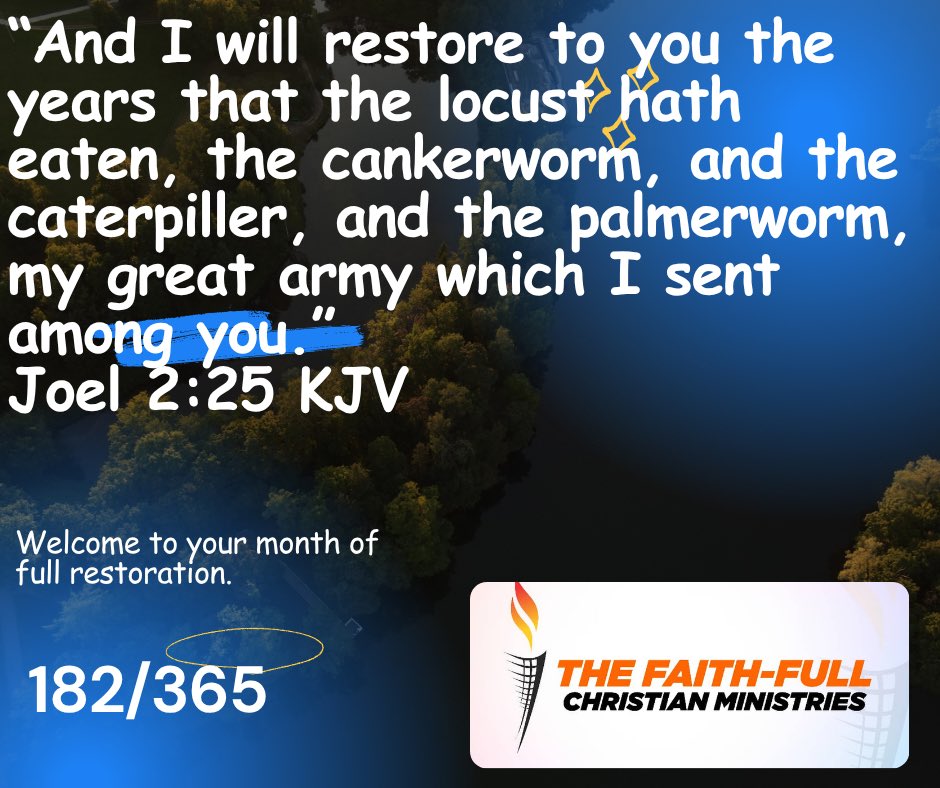 TheFaithfull6's tweet photo. Happy new month!

This is our month of Full Restoration.

Congratulations. https://t.co/CN8VYZ2KzS