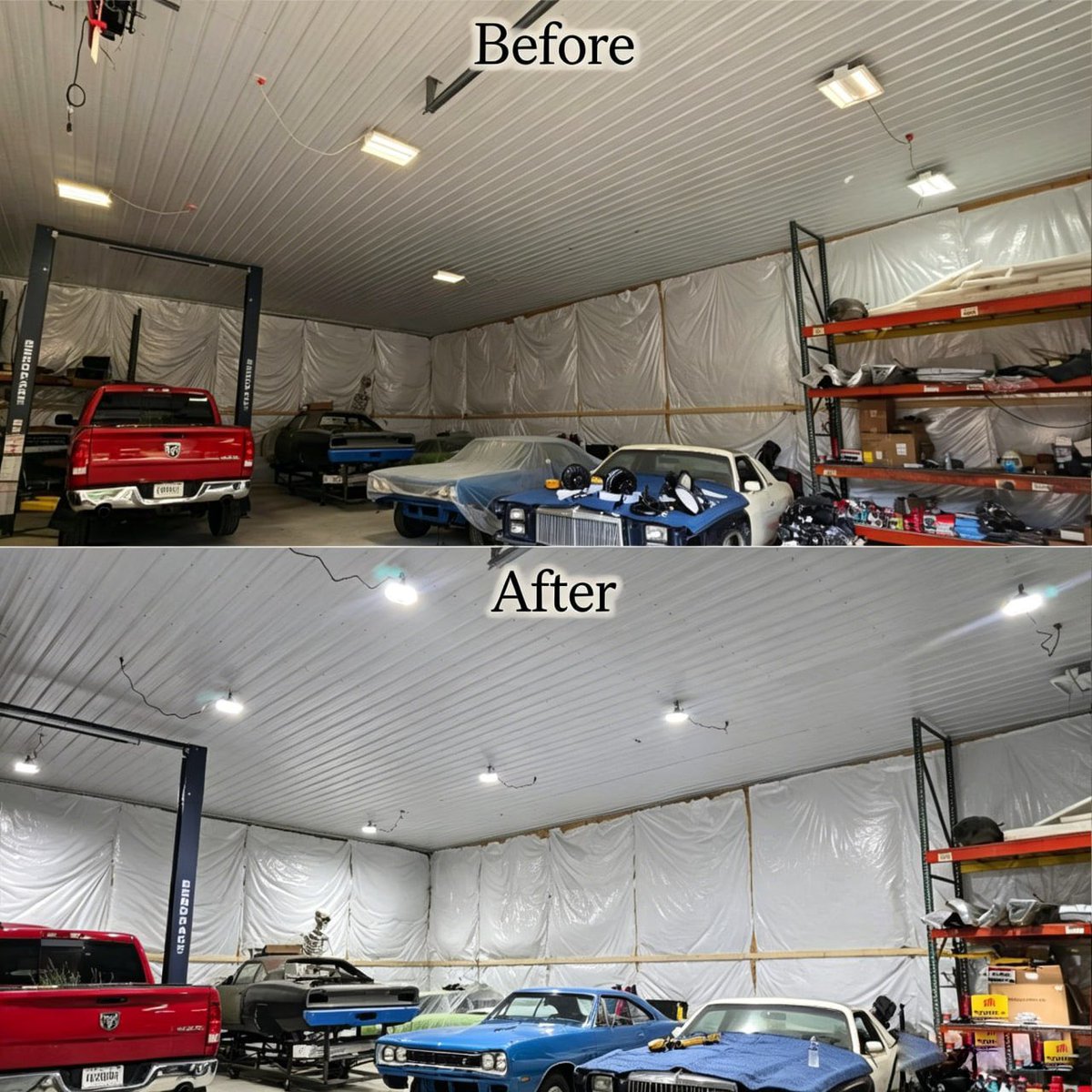 JCLGLlighting's tweet photo. 🔥Before vs After Garage Lighting Upgrade
😎JC-LGL high bay lights transform your barn into a bright professional workshop
👍https://t.co/oevPhOZ58m

#GarageLights #jclgllighting #highbaylight https://t.co/YhqirpkJ4V