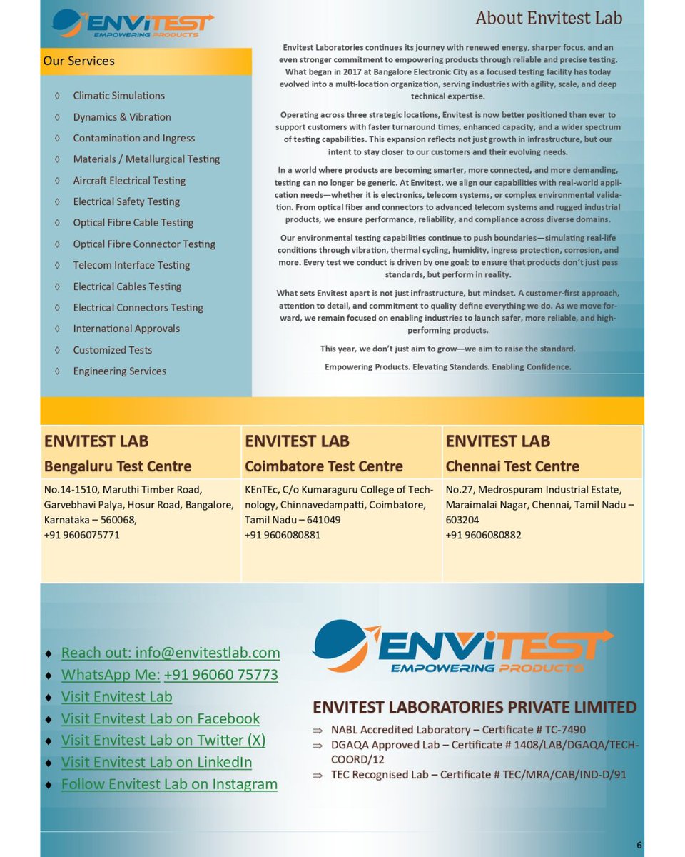 envitestlab's tweet photo. A product's lifecycle doesn't stop after production—it begins there.

Every thermal cycle, vibration event, humidity change, and environmental exposure gradually influences performance. 
#EnvironmentalTesting #ProductValidation #DurabilityTesting #EngineeringExcellence #Envitest https://t.co/VwUgqolvsl
