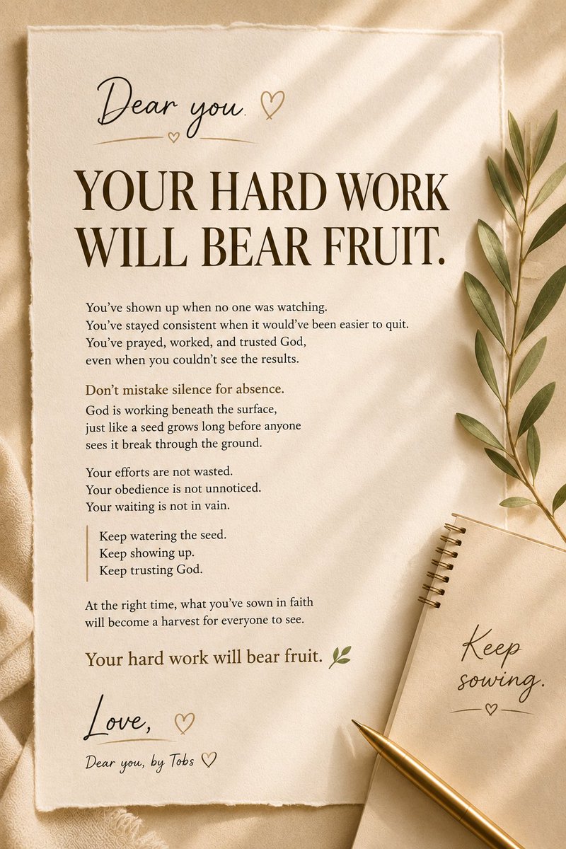 DearYoubyTobs's tweet photo. Keep sowing ✨

#DearYouByTobs #FaithJourney #HealingWords #Becoming https://t.co/o0U5s6kaGO