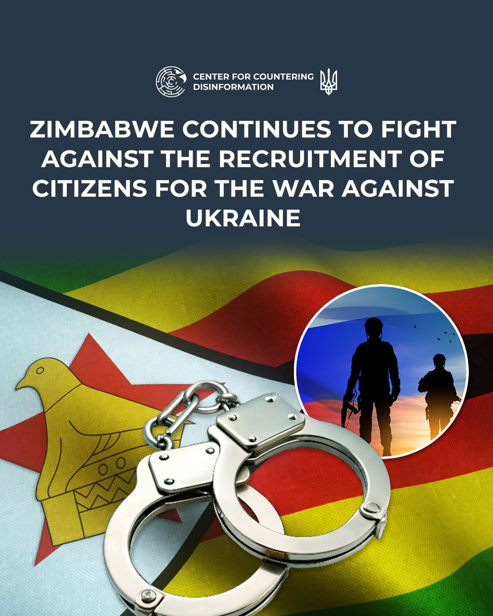CforCD's tweet photo. The Zimbabwean authorities continue their systematic fight against recruiters who involve citizens in the war against Ukraine.

At the end of June 2026, Zimbabwean law enforcement officers arrested another recruiter, Edward Kachingwe, while attempting to transport mercenaries. https://t.co/mhoaJFA44i