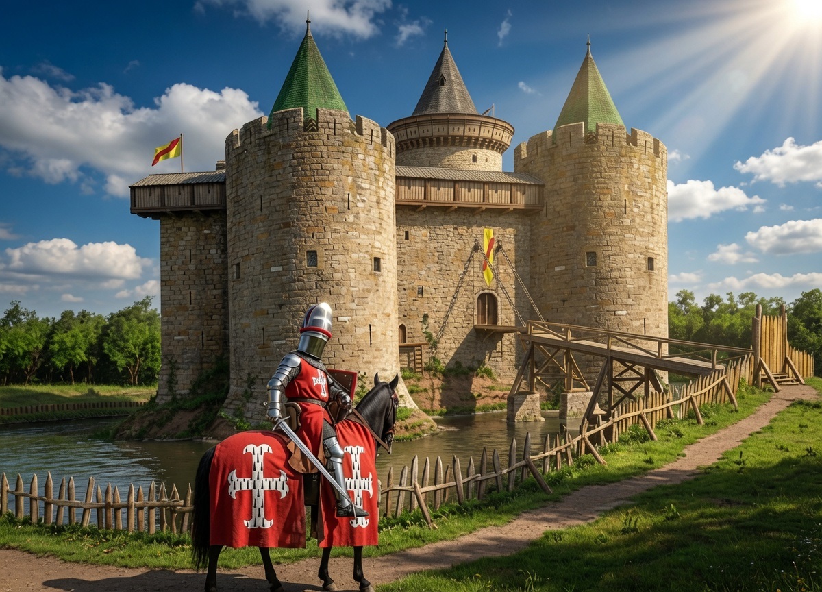 andrewsp2009's tweet photo. Dirleton Castle, East Lothian (Scotland) reconstruction mock-up of earlier layout with Drum Towers present during siege by Bishop Bek in 1298. #DirletonCastle #HistoryRebuilt #ScottishCastles https://t.co/933mnYiyx0