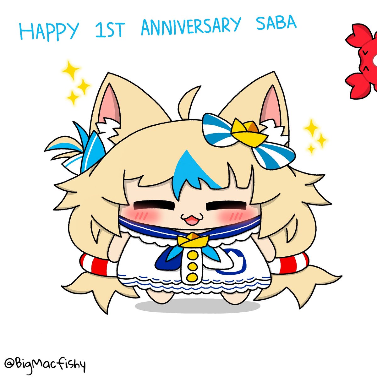 BigMacfishy's tweet photo. Happy 1st Anniversary saba🦀😺🐟

#sabart #samekosaba https://t.co/qEcQ8eSJEr