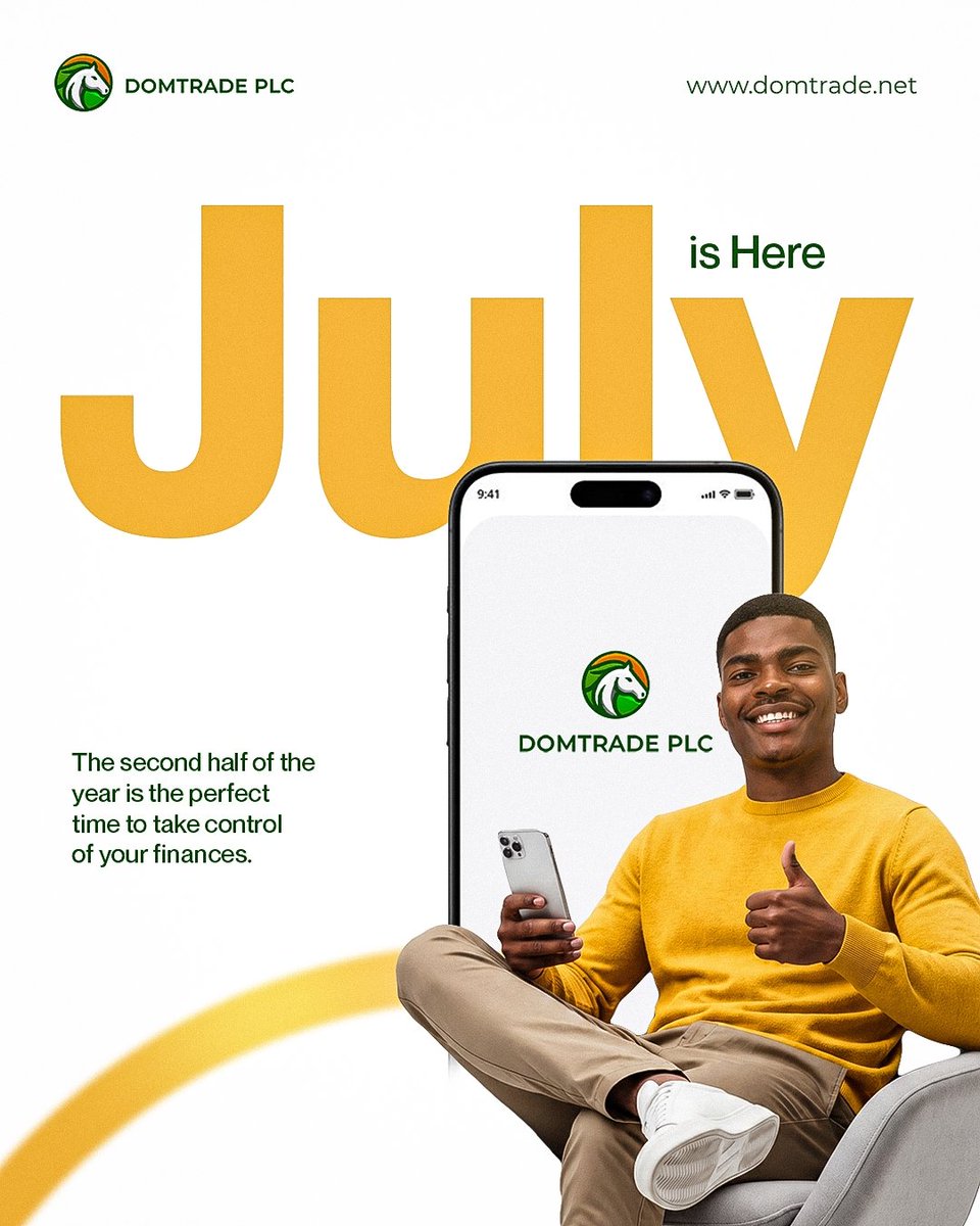 domtradeplc's tweet photo. July is here. The first half may not have gone as planned, but your story isn’t finished.

May your work move, your people receive the help you send, and your money work for the life you’re building.

DomTrade launches this month.
Join early access here 👉🏾 https://t.co/7GO4dx4DY1 https://t.co/cNXad8q3CE