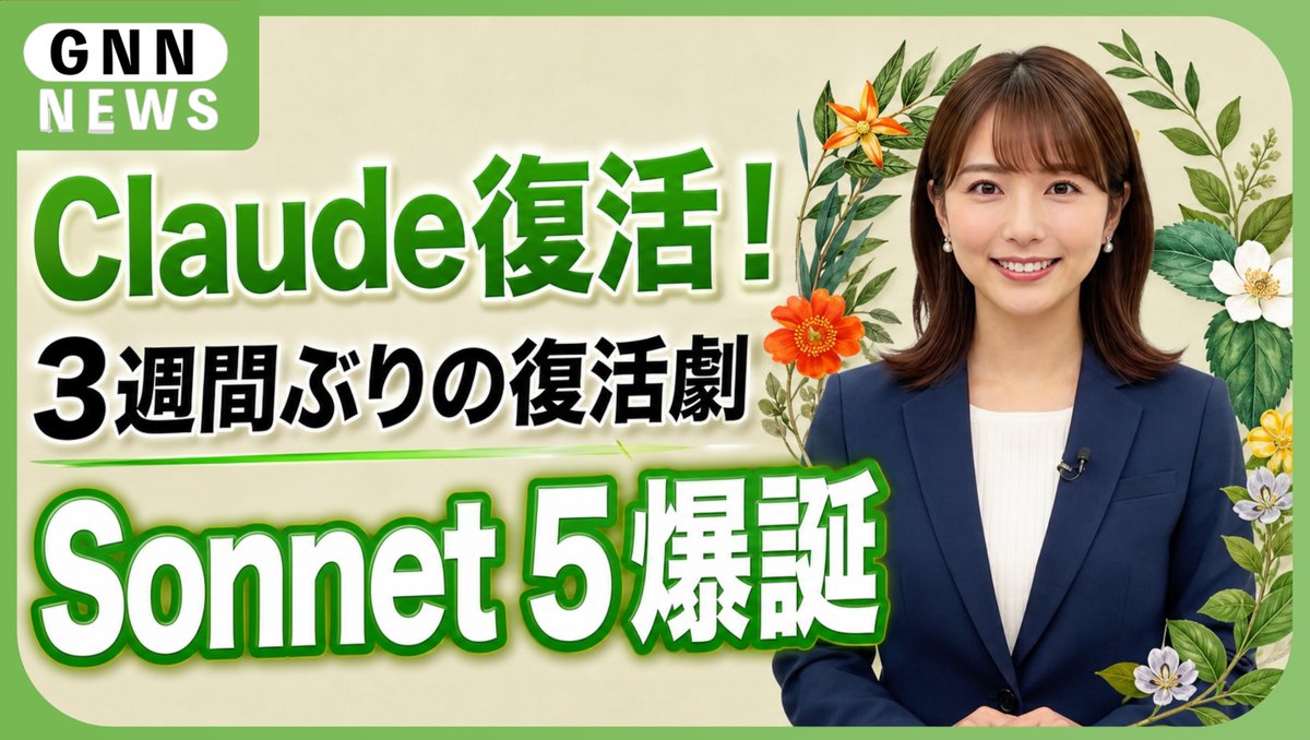 nomad_ceo's tweet photo. Anthropicの最上位AI
 「Claude Fable 5」「Mythos 5」が
7月1日から全世界で復活！

米商務省が輸出規制を解除。 
同日には新モデル
 「Claude Sonnet 5」も登場👀

Opus 4.8に迫る性能を"激安"で使える神アプデ。
3分でわかる動画はこちら👇
https://t.co/kGhsCyZBSA

#Anthropic #Claude #生成AI https://t.co/xutgghEUDc