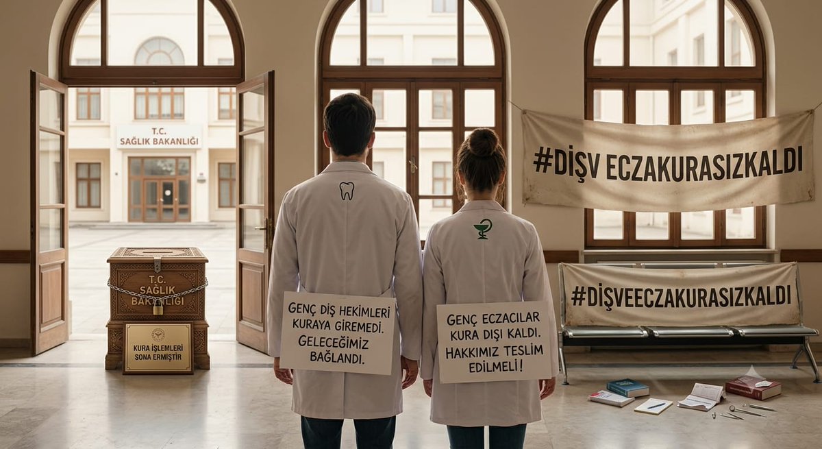 Seymakkole's tweet photo. Kasım 2025'te yapılmayan atamaların ardından 2026 2. kurasında da diş hekimi ve eczacıya kadro açılmadı. Kontenjanların tamamen kapatılması kabul edilemez. #DişVeEczaKurasızKaldı @suayipbirinci @erolozvar
@YuksekogretimK @drmemisoglu
@profokumus_ @RTErdogan @DrYerebakan 
@dryasinerkoc @saglikbakanligi
@memetsimsek @eczirfan
@TDB_TDA @tebkurumsal