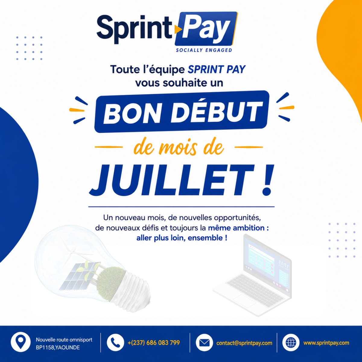 SprintPayTech's tweet photo. Toute l’équipe de @SprintPayTech  souhaite un excellent mois de juillet. Nous restons mobilisés à vos côtés pour vous accompagner dans la réussite de vos projets tout au long de ce nouveau mois.

#SP #Juillet2026 #Expertise #Excellence #Professionalisme https://t.co/DpxQfzvgld