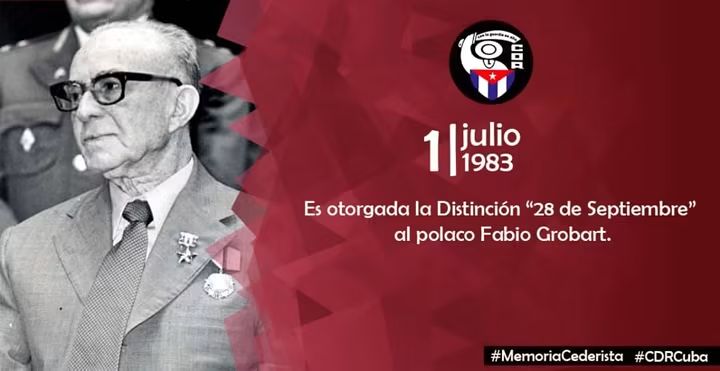 cdr_cuba's tweet photo. El Secretariado Ejecutivo Nacional de los CDR emite una resolución mediante la cual otorgó la Distinción 28 de Septiembre a Fabio Grobart, presidente del Instituto de Historia del Movimiento Comunista y de la Revolución Socialista de Cuba.

#MemoriaCederista #CDRCuba https://t.co/5JwfsUR6YT