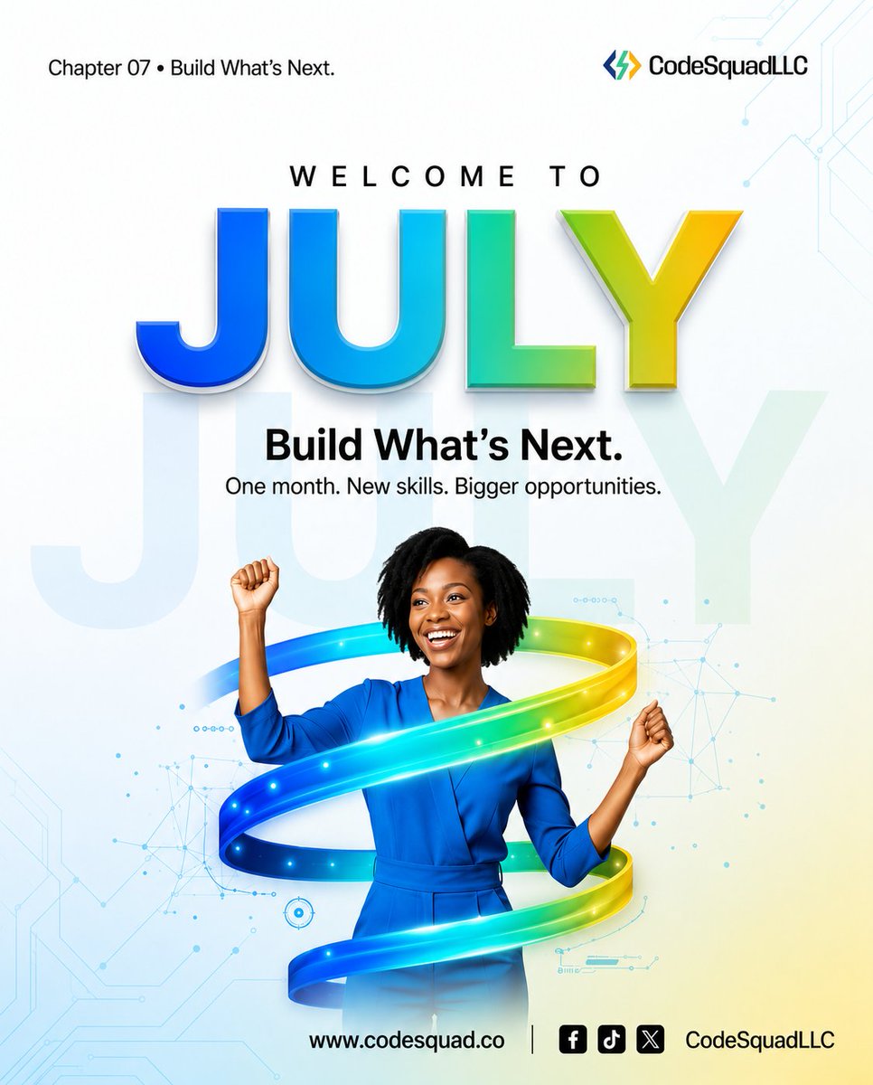 codesquadcomm's tweet photo. July is another opportunity to build what's next.
Learn.
Build.
Innovate.
One month can change everything when you choose to start.
Welcome to July from CodeSquad LLC. ππ§‘
#BuildWhatsNext #CodeSquadLLC #Tech https://t.co/zb5gZFuHcM