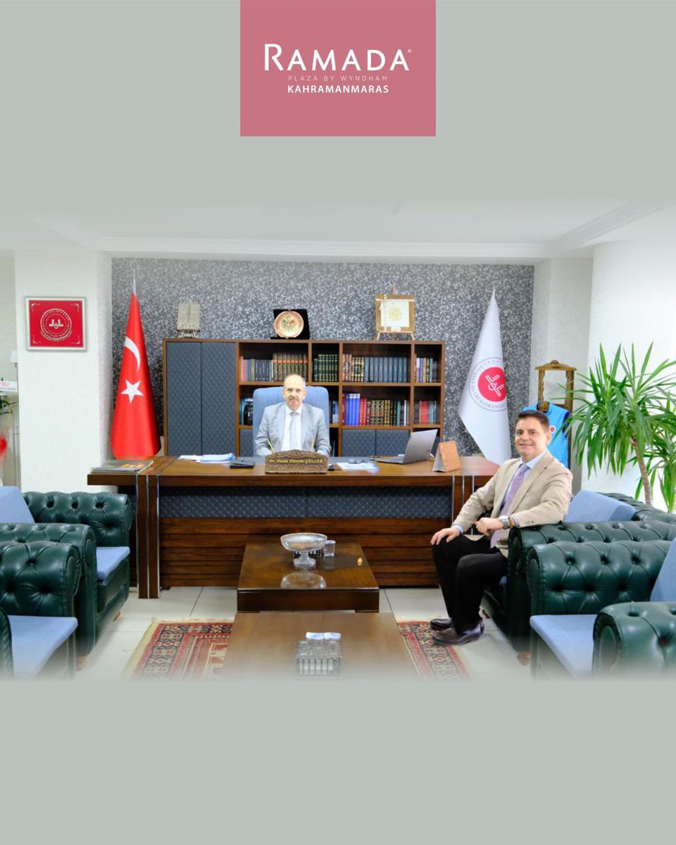 KmarasRamada's tweet photo. Ramada Plaza by Wyndham Kahramanmaraş olarak, görevine yeni başlayan İl Müftümüz Sayın Dr. Hasan Hüseyin Güller’i makamında ziyaret ettik.

Nazik kabulleri için teşekkür ediyor, yeni görevlerinde başarılar ve hayırlı hizmetler diliyoruz https://t.co/rZonRJiVps