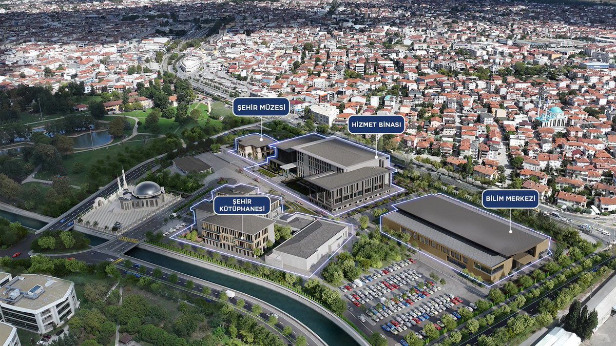 sbYusufAlemdar's tweet photo. ⚡️Sakarya Büyükşehir Belediyesi’nde Yeni Dönem!

Şehrimizin uzun yıllardır ihtiyaç duyduğu yeni hizmet binası projesinde önemli bir adımı tamamladık! "Recep Tayyip Erdoğan Kampüsü" içerisinde yer alacak yeni hizmet binamızın ihalesi dün gerçekleşti.

✨TOKİ işbirliği ile inşa edeceğimiz yeni hizmet binamızın çalışmalarına kısa süre içerisinde başlayarak dağınık şekilde hizmet veren birimlerimizi tek çatı altında buluşturacağız.

✅5 bin 400 metrekare taban alanına sahip olacak bina içerisinde 400 metrekare yeni meclis salonu, 21 adet hizmet birimi, arşiv ile malzeme depoları, toplantı odaları, açık ve kapalı ofisler, seyir terasları, çok amaçlı salonlar ve 450 araçlık otopark yer alacak. Vatandaşlarımıza daha hızlı ve verimli hizmet sunulacak.

Geçtiğimiz hafta sonu Sapanca’da bizzat Sayın Cumhurbaşkanımıza da detaylarını aktardığımız bu yeni kampüs içinde yapımı devam eden Bilim Merkezi ve Şehir Kütüphanesi’nin yanında Belediye Hizmet Binamıza da başlamış olacağız.

Gücümüze güç katan, her zaman en büyük destekçimiz olan Sayın Cumhurbaşkanımıza bir kez daha şükranlarımızı arz ediyorum.

Yeni hizmet binamız şehrimize ve belediyemize hayırlı olsun.