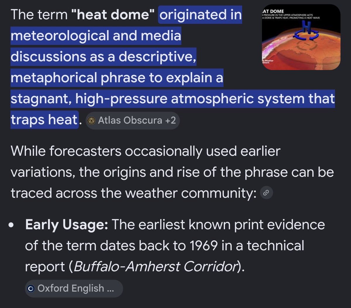 list3nman's tweet photo. @7BOOMERESIASON @GioWFAN 
@WFANmornings 

According to Google “Heat Dome” was first used in 1969 https://t.co/O2ZyO9paar