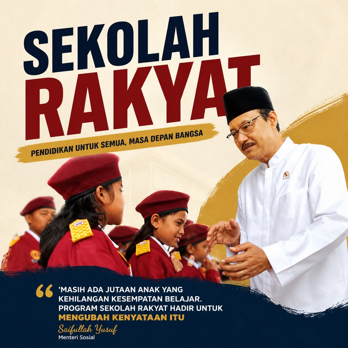 PrawakaZ's tweet photo. SEKOLAH RAKYAT: Pendidikan untuk Semua, Masa Depan Bangsa 🇮🇩

Setiap anak Indonesia berhak mendapatkan kesempatan untuk belajar, tumbuh, dan meraih cita-citanya

#sekolahrakyat
#programpemerintah
#visipresidenprabowo
#astacita
#infoterkini https://t.co/gawVgqwHg1
