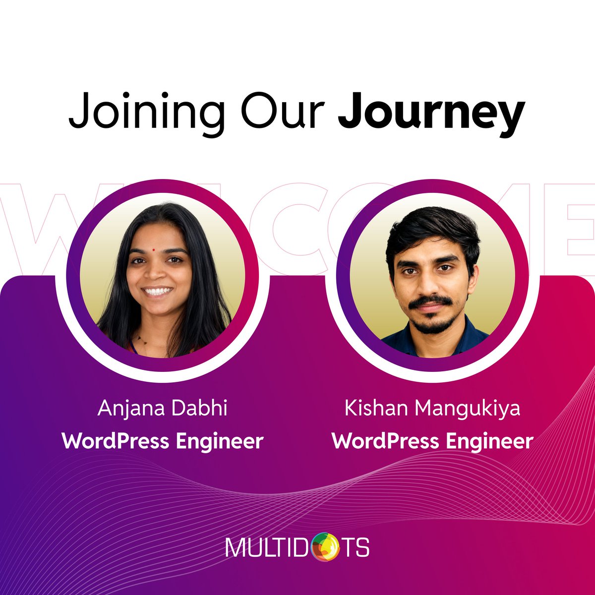 multidots's tweet photo. Please join us in welcoming Kishan Mangukiya and Anjana Kanzariya to Multidots. 🎉

They have joined our team as WordPress Engineers and we’re happy to have them on board.

Wishing you both a journey filled with learning, growth and meaningful contributions. https://t.co/PM1FwpjnYQ