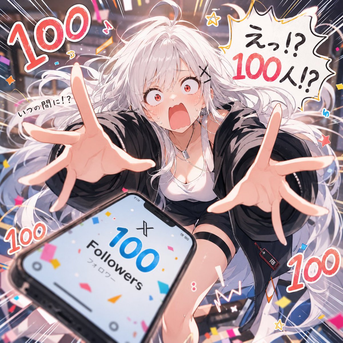 YangWenChe81588's tweet photo. Σ(°Д°；)。えっ……！？
いつの間に100人！？

フォローしてくださった皆さん、本当にありがとうございます……！✨
びっくりしすぎてスマホ落としそうになりました！

これからもゆるく頑張りますので、どうぞよろしくお願いします！
#100Followers #ありがとうございます
#AIイラスト https://t.co/qbXlIc5WSt