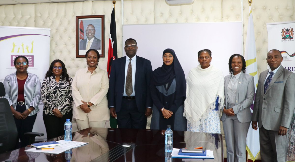 NGECKenya's tweet photo. The Commission today hosted the International Organization for Migration (IOM) for a courtesy visit aimed at strengthening collaboration on gender-responsive migration governance, social inclusion, and the protection of vulnerable populations.

The meeting explored strategic areas of partnership, including the prevention of gender-based violence in migration contexts, protection of refugees, internally displaced persons, migrant workers and other Special Interest Groups, counter-trafficking efforts, policy and legal reforms, migration data and research, climate-induced displacement, institutional capacity strengthening, and civic participation.

Discussions also provided an opportunity to identify key milestones, persistent gaps, and emerging challenges within Kenya's migration sector. These included the need to strengthen gender balance in migration governance, address sexual exploitation and abuse, combat cases of  trafficking and migrant smuggling, and enhance coordinated responses to safeguard the rights and dignity of migrants and other vulnerable groups.

The engagement reaffirmed the shared commitment of NGEC and IOM to advancing inclusive, rights-based, and gender-responsive migration policies that protect the dignity and rights of all while fostering stronger institutional collaboration to address current and emerging migration challenges in Kenya.

@mamacount2017 @TKoyier @PaulKuria25856 @puritynginaa