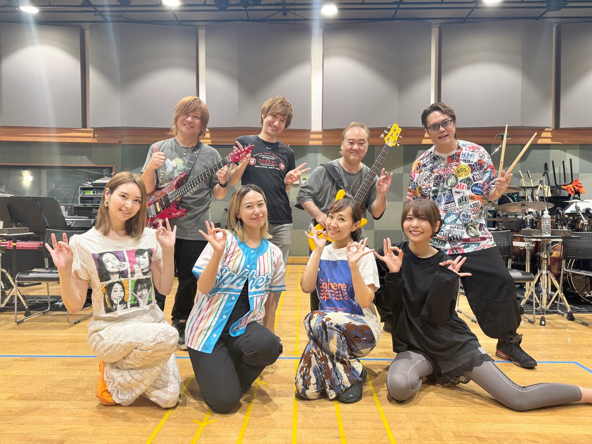 anisama's tweet photo. ✦ː──────────
#アニサマ 2026 -Messenger-
📨リハーサル便り📨
──────────ː✦

🟥7/12(日)出演🟥
スフィアのみなさんのリハーサル現場から📸💫💫💫💫

／
🎫チケット一般発売中！
📢https://t.co/TXlZQijpch
＼

#スフィア https://t.co/9631lpzZoT