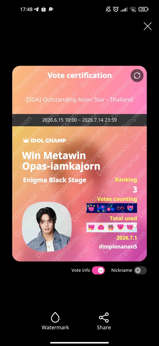 dimpIenanon's tweet photo. @winmetawin Day 2✨💚

Win Metawin 
#winmetawin️ @winmetawin #VoteForWinMetawin https://t.co/INmfHWSViH