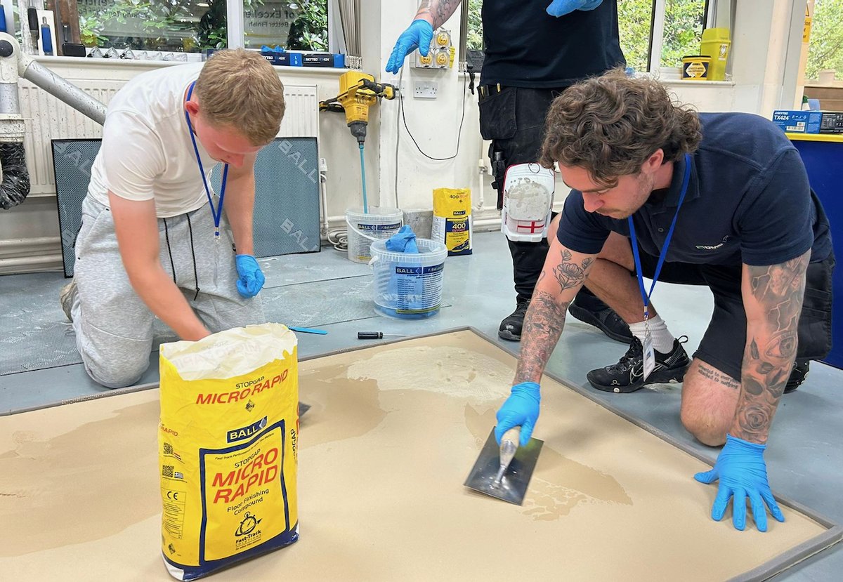 FBallUK's tweet photo. This week has seen us deliver a training course to DMS Flooring Supplies and Brampton Chase. The guys and girls got to grips with a variety of F. Ball and Co. Ltd. products under the guidance of Head of Training Tim Green. https://t.co/vZcU8ZuoeG