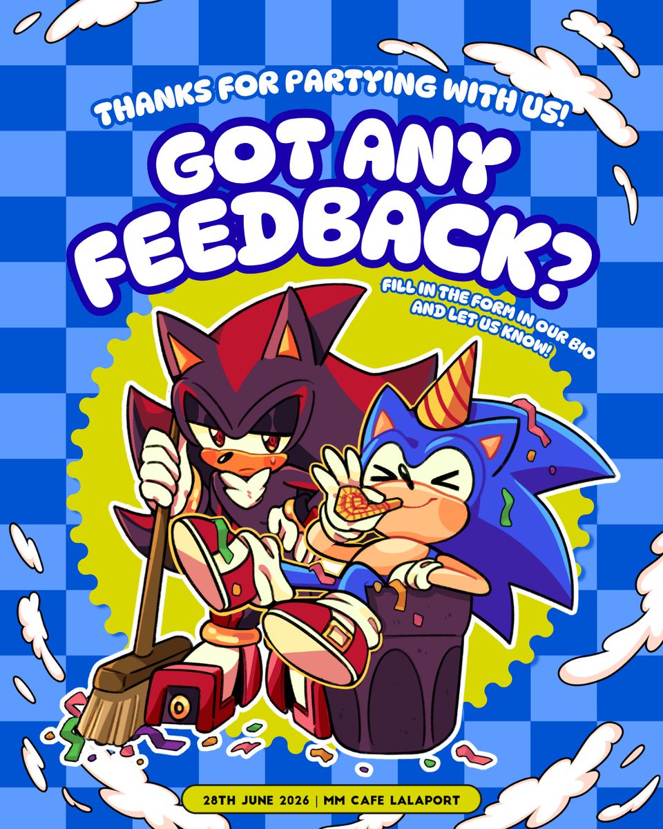 2702LABS's tweet photo. Thank you for partying hard at Sonic's Pretty Fly 35! 🦔💙 

With the main event wrapped up, we'd like to take this opportunity to get your feedback on the event! All comments are welcome –⁠ tell us your favourite moments, what we can improve on, etc.

🔗 https://t.co/gvrWZVmchD https://t.co/AvXQeK9XB3