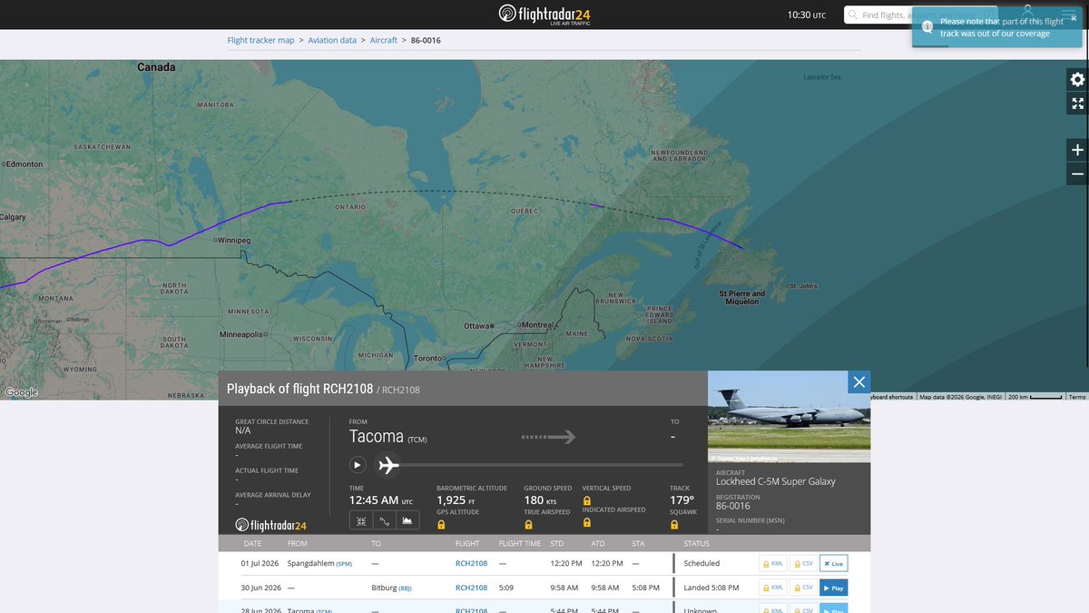 AIYeyENGDdJkjTr's tweet photo. July 1, 2026
#Fairfield Travis Air Force Base #Whidbey Island NAS #Fort Lewis, Washington #Gander #Spangdahlem Air Base ==>
#RCH2108 #AE056D USAF C-5M Super Galaxy https://t.co/QNSqAPl5l8