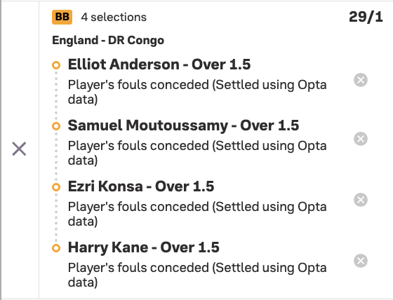 SmartAccaTips's tweet photo. 29/1 ENGLAND VS CONGO BEST PRICED BET BUILDER!!!

This is with Bally Bet: https://t.co/mmCFDsUJh1

It’s as low as 5/1 with other bookmakers.

Ad 18+ GambleAware Always Gamble Responsibly Registration Required https://t.co/VR7ZvuMaOS
