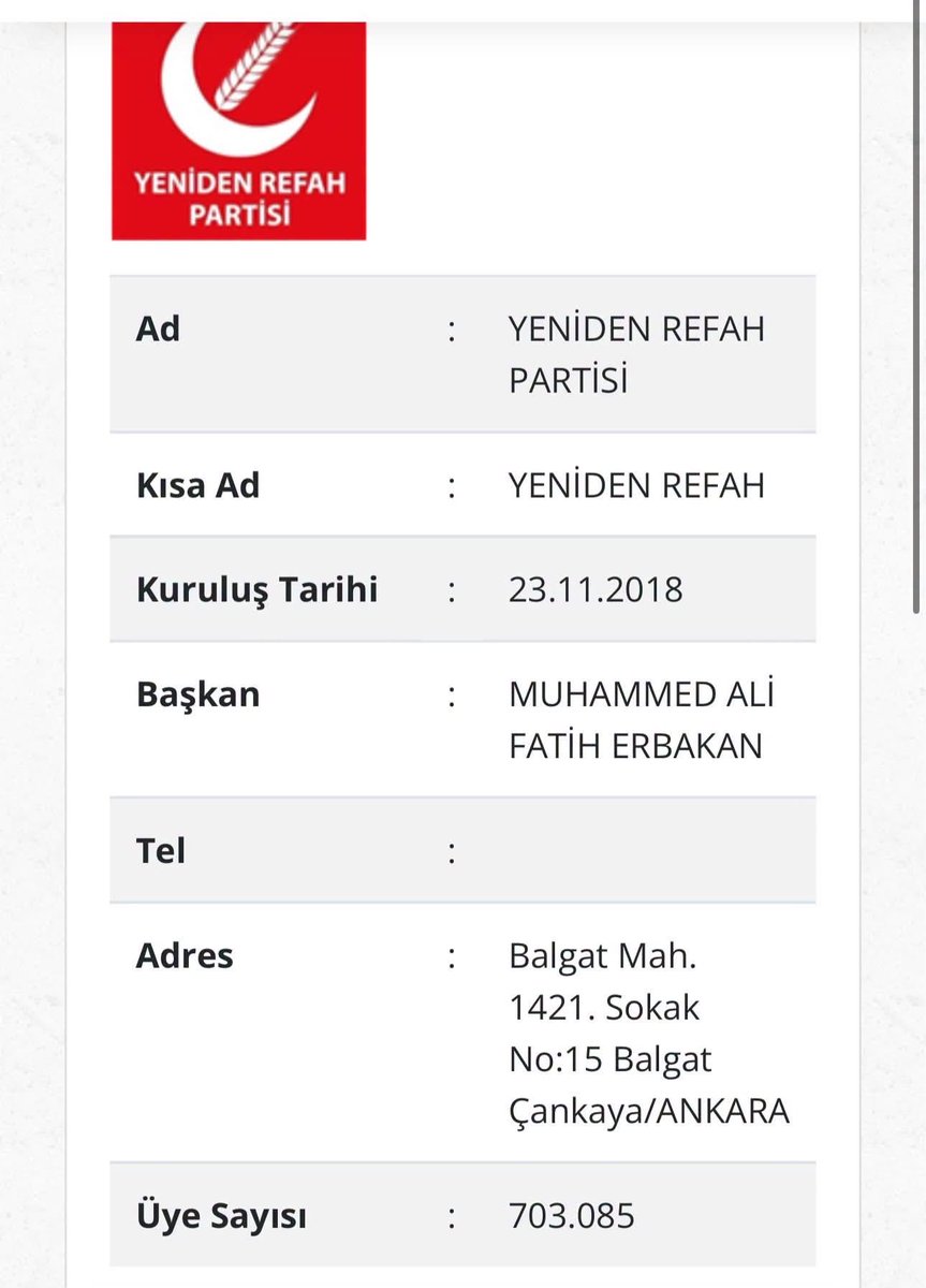 HarunPalaaa's tweet photo. Yeniden Refah Yine Tarih Yazıyor

Türkiye’nin en hızlı büyüyen partisi https://t.co/mxgRul4FFB