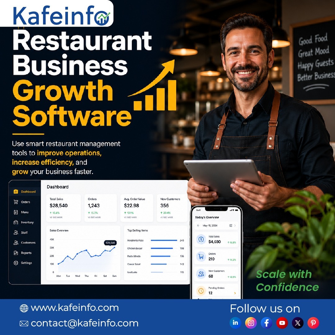 Kafe_Info's tweet photo. Grow Your Restaurant with Smarter Business Management
#Kafeinfo #RestaurantSoftware #RestaurantManagement #RestaurantGrowth #POSSystem #HospitalityTech #RestaurantTechnology #BusinessAutomation #InventoryManagement #RestaurantOperations #DigitalTransformation #FoodService https://t.co/j6Rxagfn96