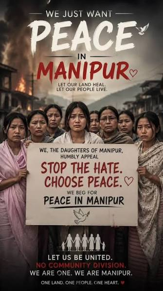 DupitKemi34235's tweet photo. "Choose peace. Spread kindness. Stand for humanity. Together, Manipur can heal.#PeaceInManipur #PrayForManipur #StandForPeace #HumanityFirst #UnityInDiversity #HopeForManipur #EndTheViolence #TogetherForPeace #VoicesForPeace #OneHumanity #SpreadLove #ChoosePeace #India https://t.co/JqVJ973YXi