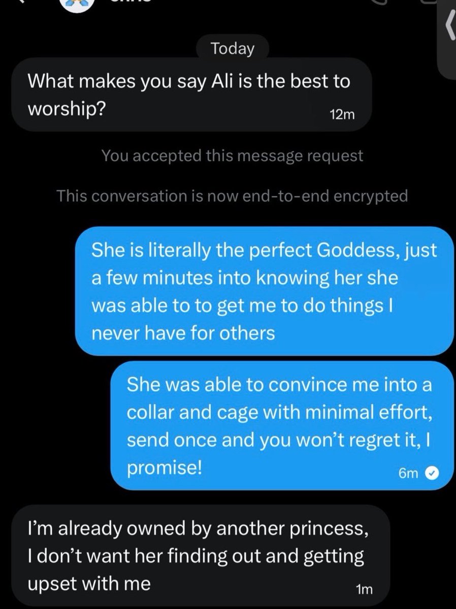 send2alii's tweet photo. even “owned” subs message MY own subs to see what’s so good about me. (he ended up sending) https://t.co/Z4P9YGwUvi